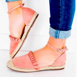 Pink Peach Ruffle Espadrilles